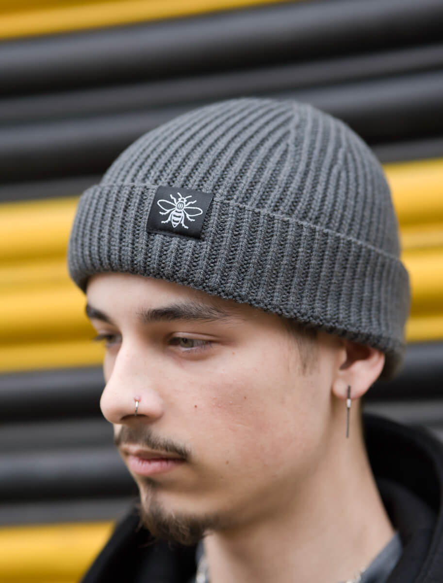 Grey Harbour Bee Beanie (Staff) • The Manchester Shop