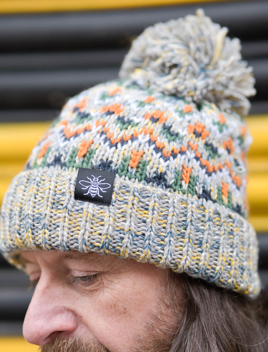 Blizzard Chunky Knit Bee Beanie with Bobble (Staff) • The Manchester Shop