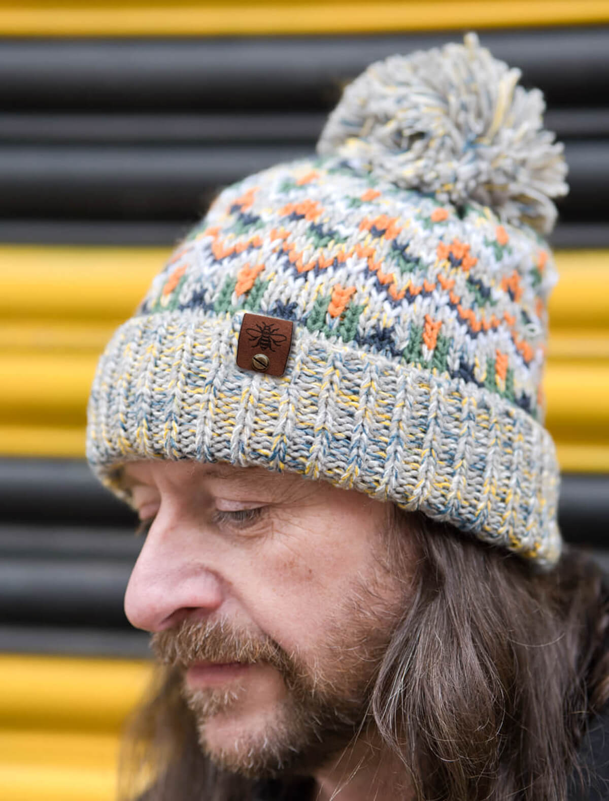 Blizzard Chunky Knit Bee Beanie with Bobble • The Manchester Shop