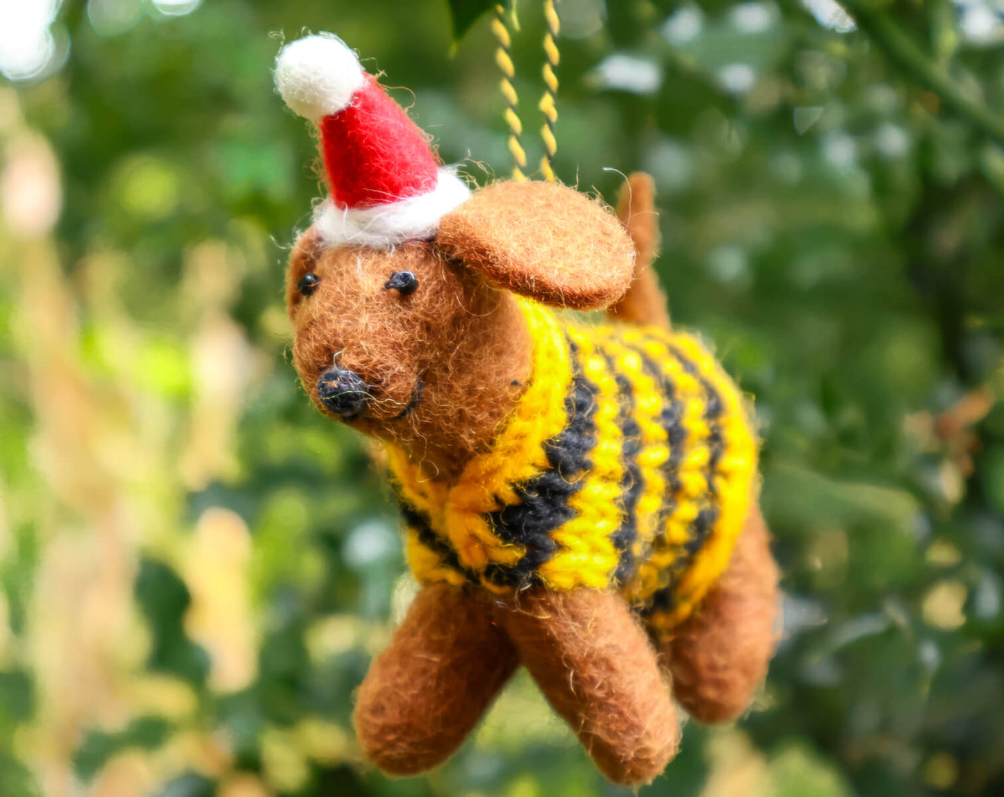 Dog with Jumper & Christmas Hat Decoration • The Manchester Shop