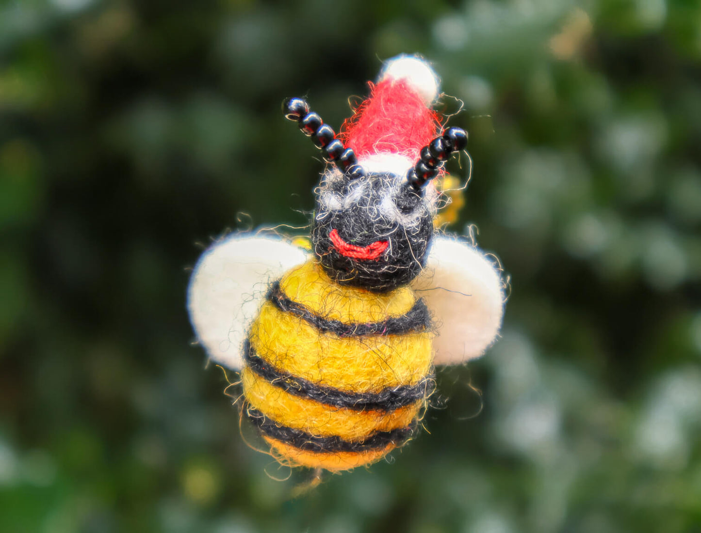 Small Bee with Christmas Hat Decoration