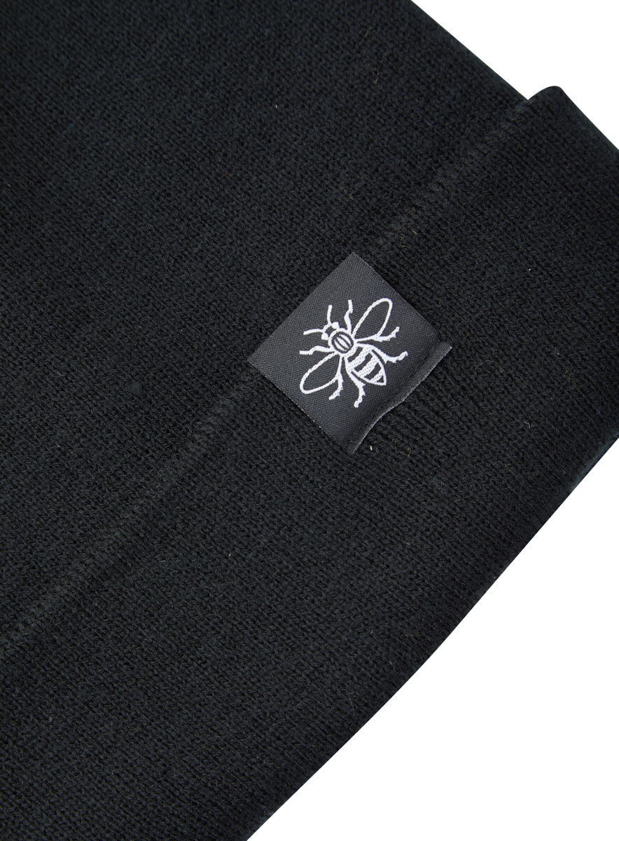 *Black Beanie with Manchester Bee Tag (Staff) • The Manchester Shop