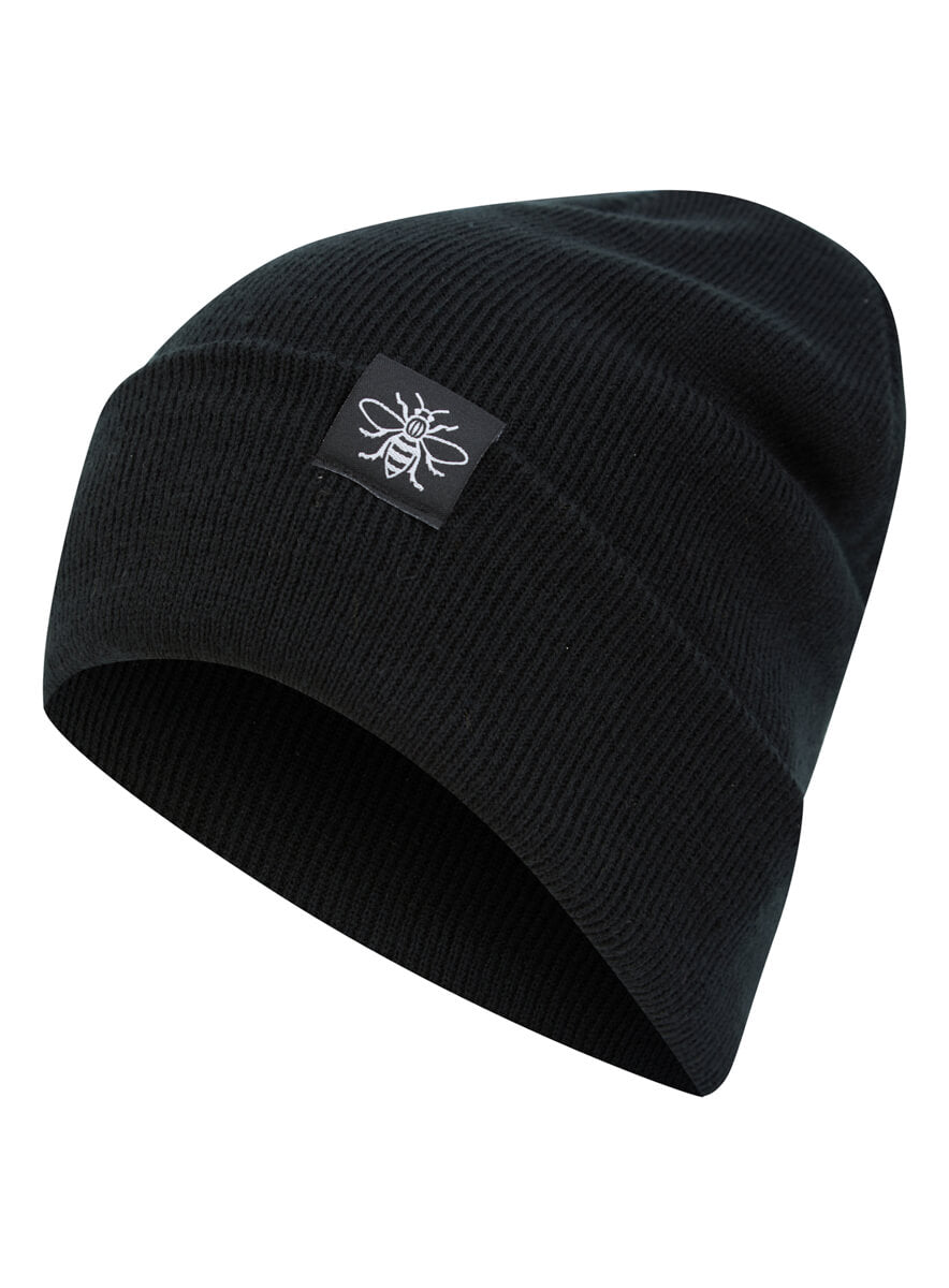*Black Beanie with Manchester Bee Tag (Staff) • The Manchester Shop