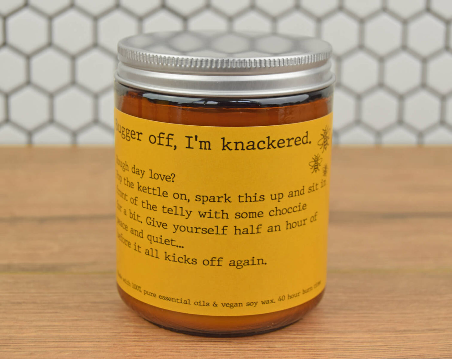 Bugger Off, I'm Knackered Candle (Staff) - The Manchester Shop