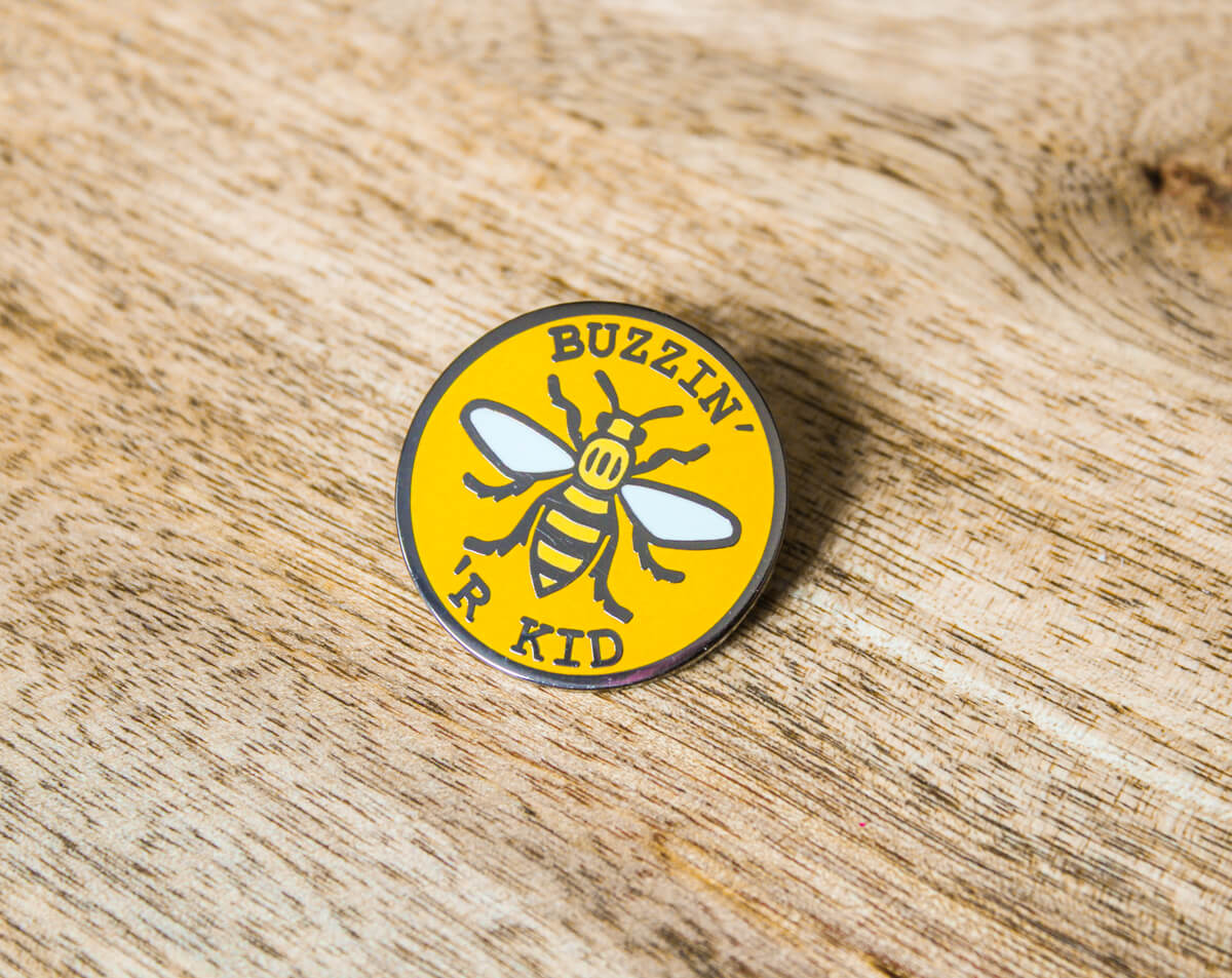 Buzzin' R' Kid Enamel Pin • The Manchester Shop