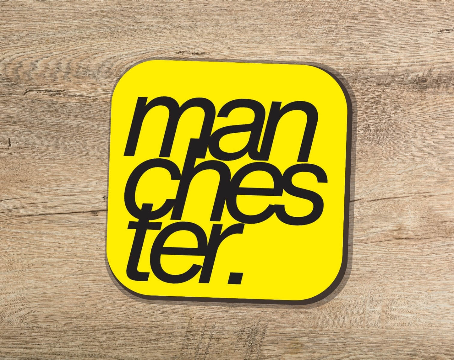 Yellow Manchester Coaster • The Manchester Shop