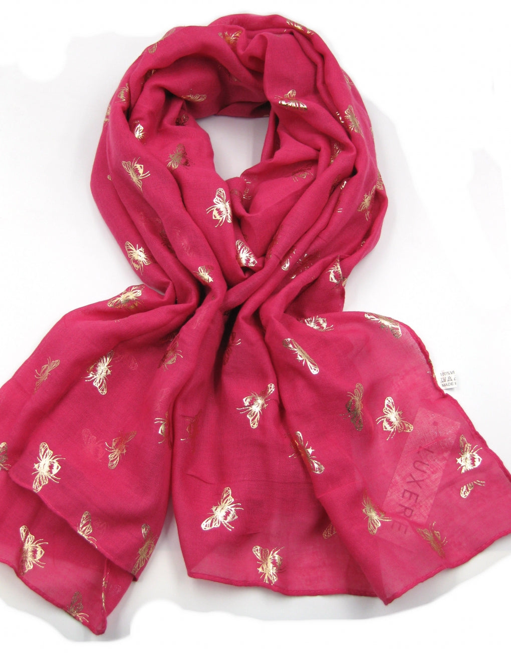 Coral Pink Copper Foil Bee Scarf • The Manchester Shop