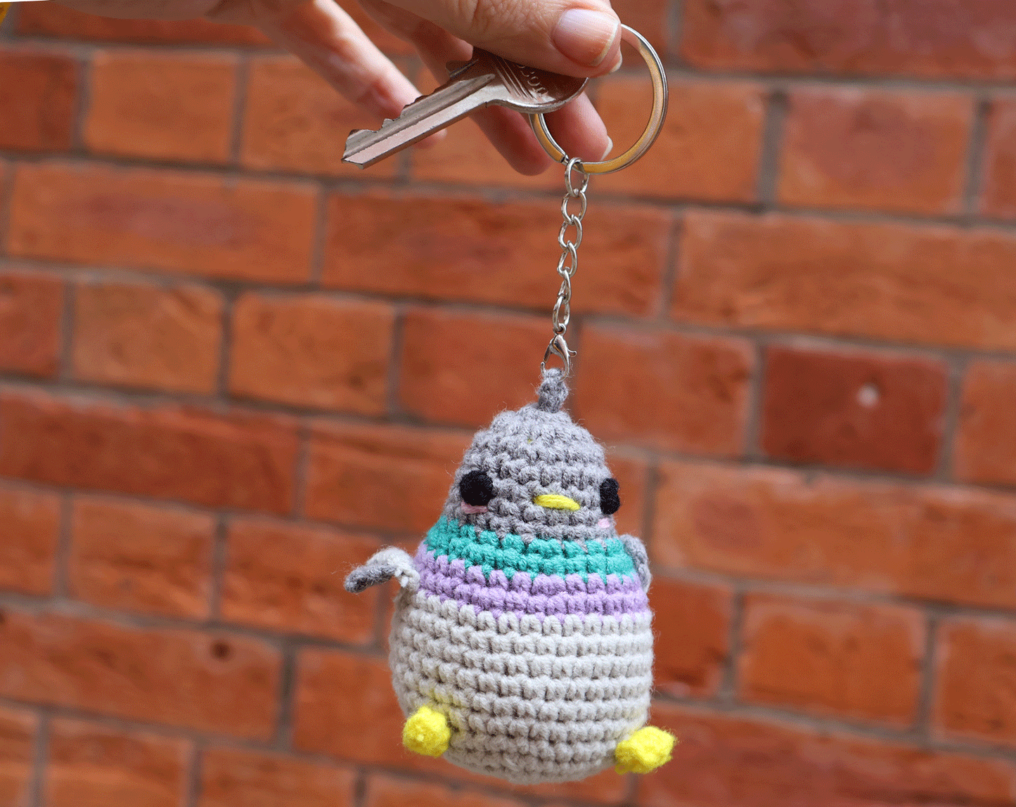 Crochet Pigeon Keyring