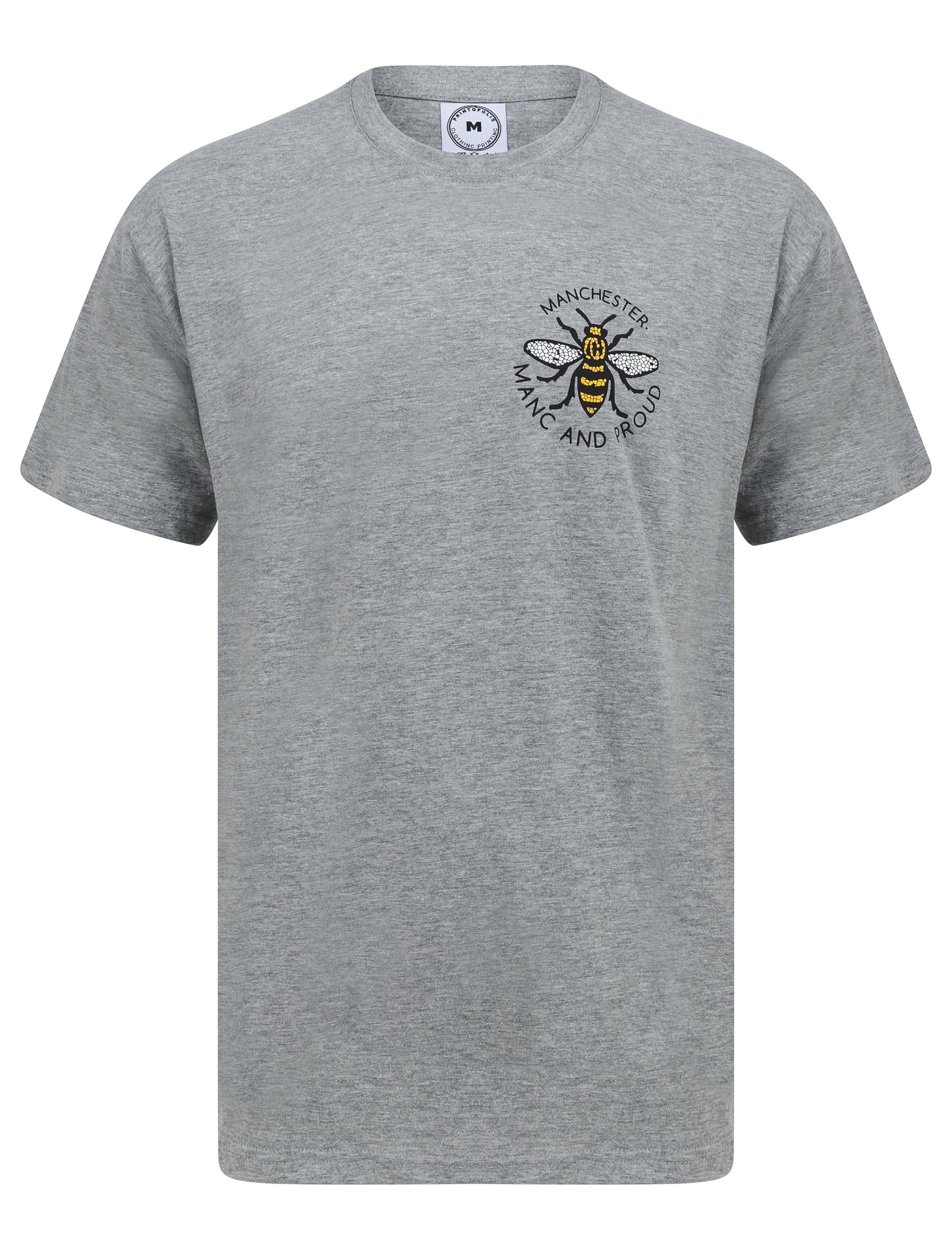 Mosaic Bee Manc & Proud Grey Tee (Staff) - The Manchester Shop