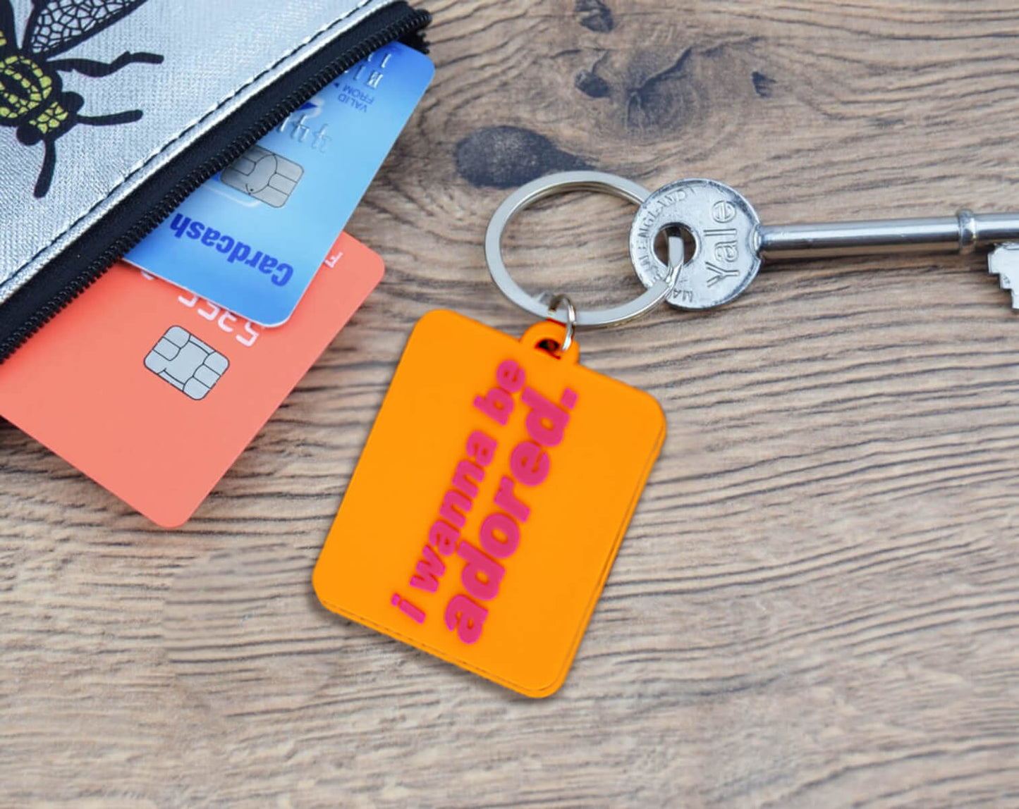 I Wanna Be Adored Rubber Keyring • The Manchester Shop