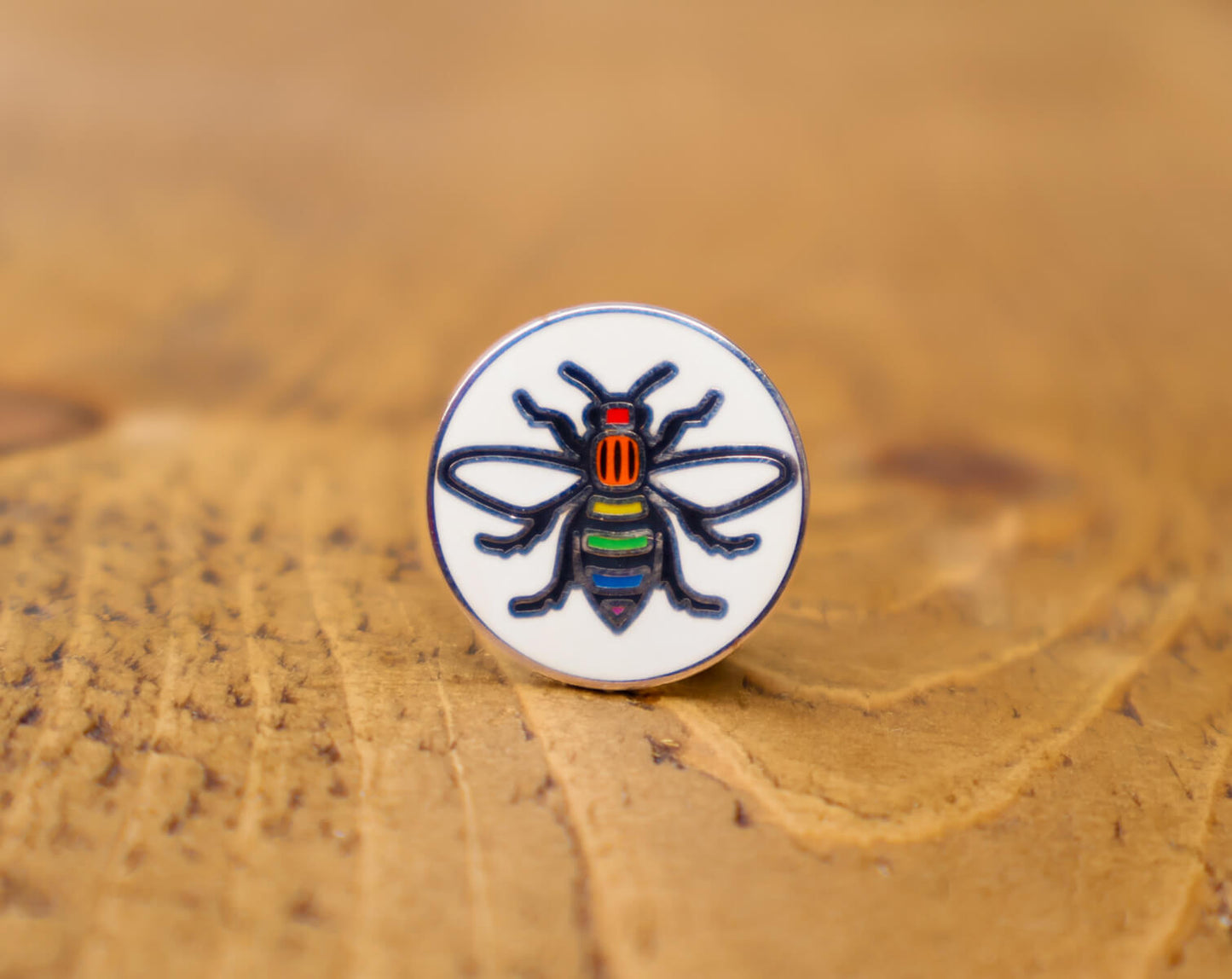 Rainbow Manchester Bee Brooch • The Manchester Shop