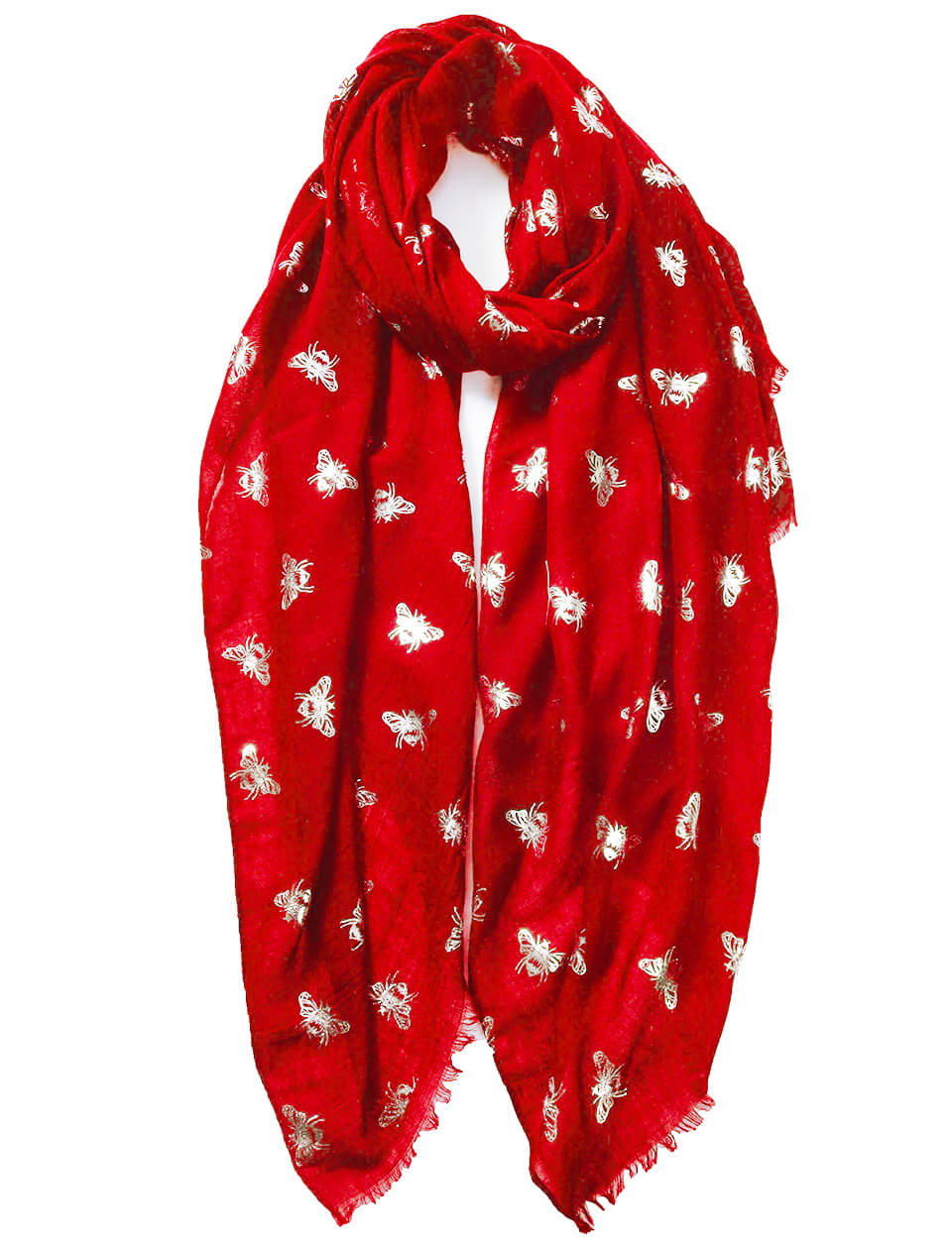 Red Copper Foil Bee Scarf • The Manchester Shop