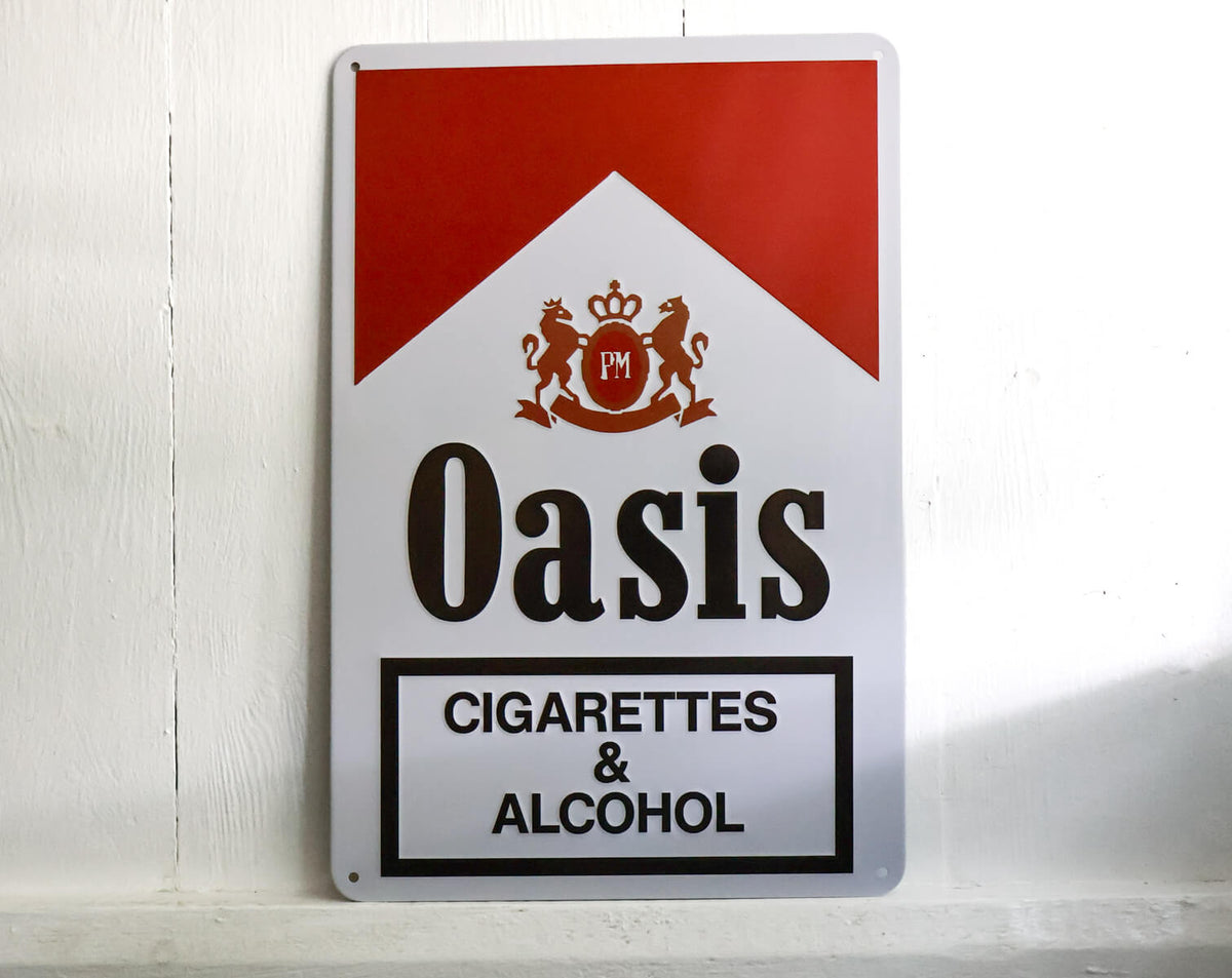 Cigarettes & Alcohol Metal Plate • The Manchester Shop