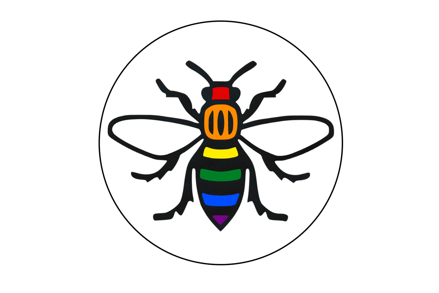 Rainbow Manchester Bee Round Mini Patch
