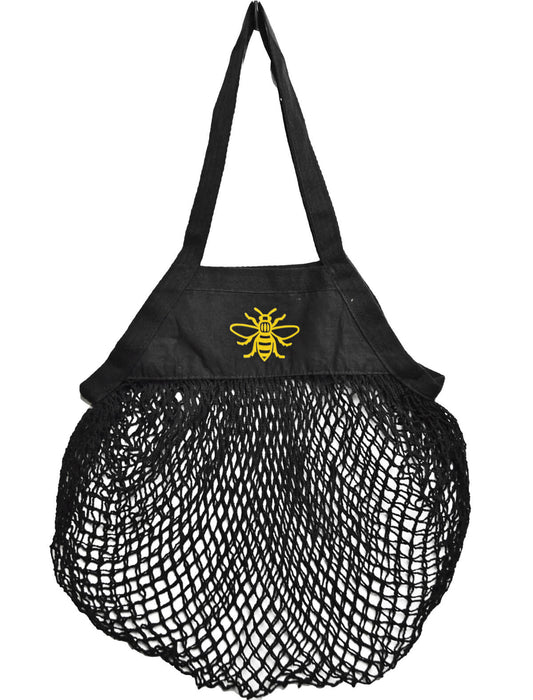 Black String Bag with Yellow Bee - The Manchester Shop