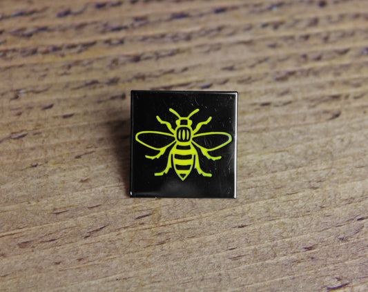 Black Square Manchester Bee Enamel Bee Pin | The Manchester Shop