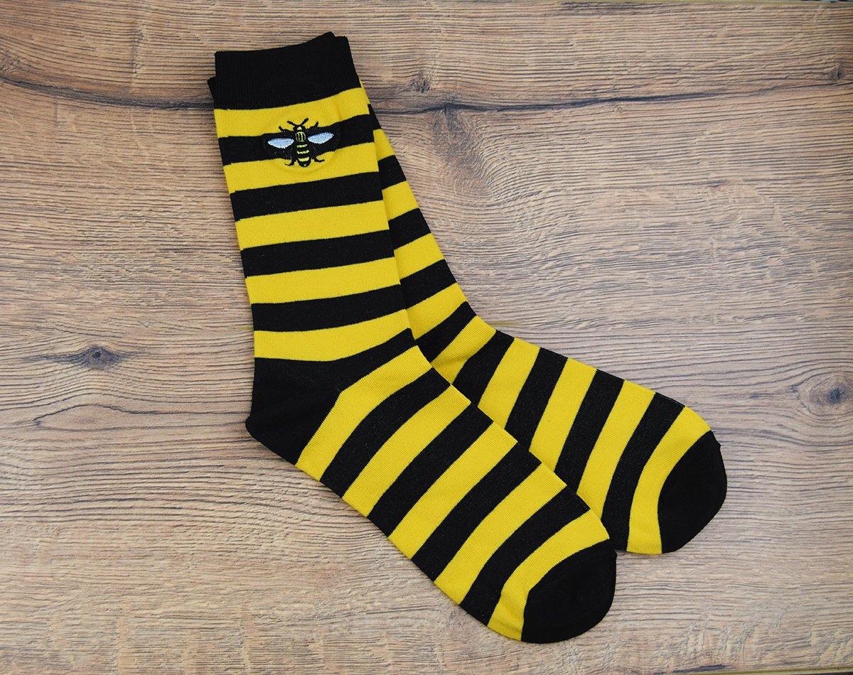 Black and Yellow Stripy Bee Socks - The Manchester Shop