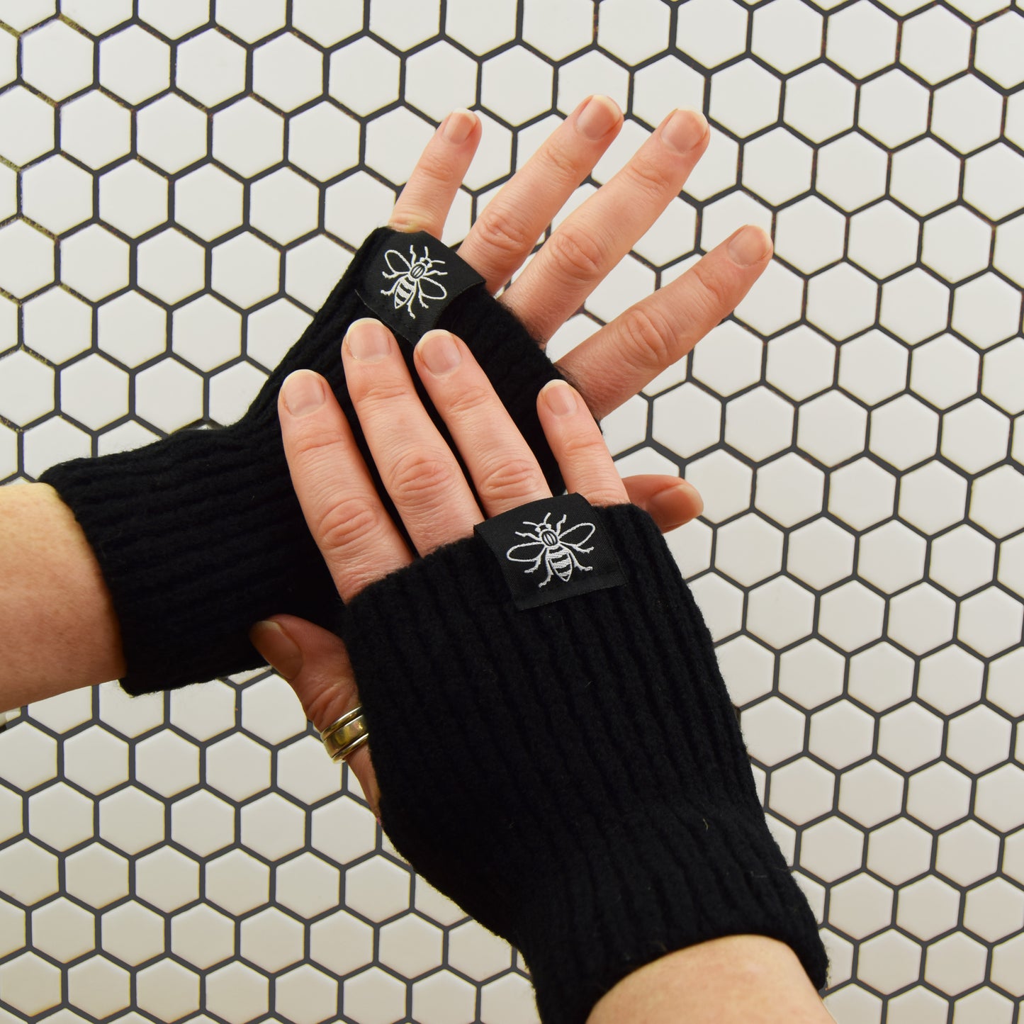 Fingerless Black Gloves