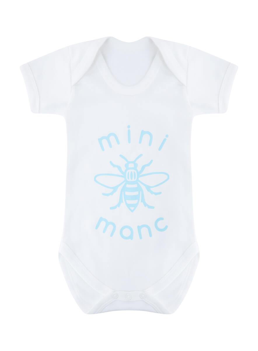 Blue Mini-Manc Baby Grow (Staff) - The Manchester Shop