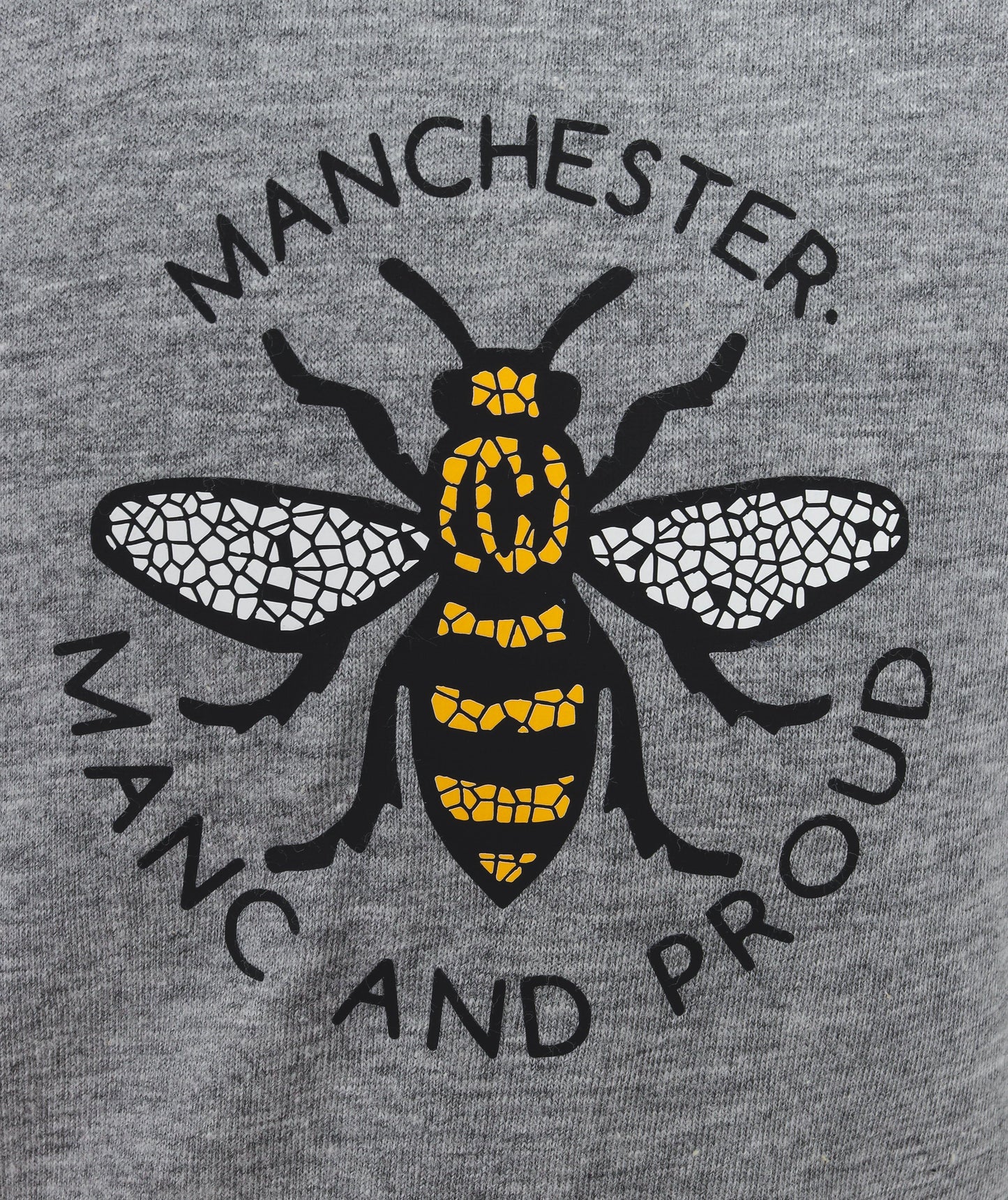 Mosaic Bee Manc & Proud Grey T-Shirt - The Manchester Shop