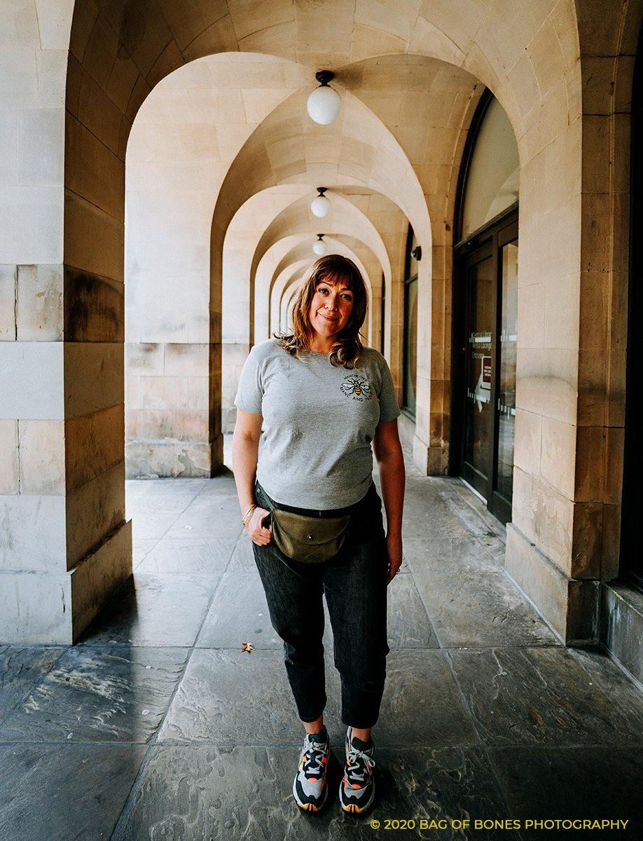 Mosaic Bee Manc & Proud Grey T-Shirt - The Manchester Shop