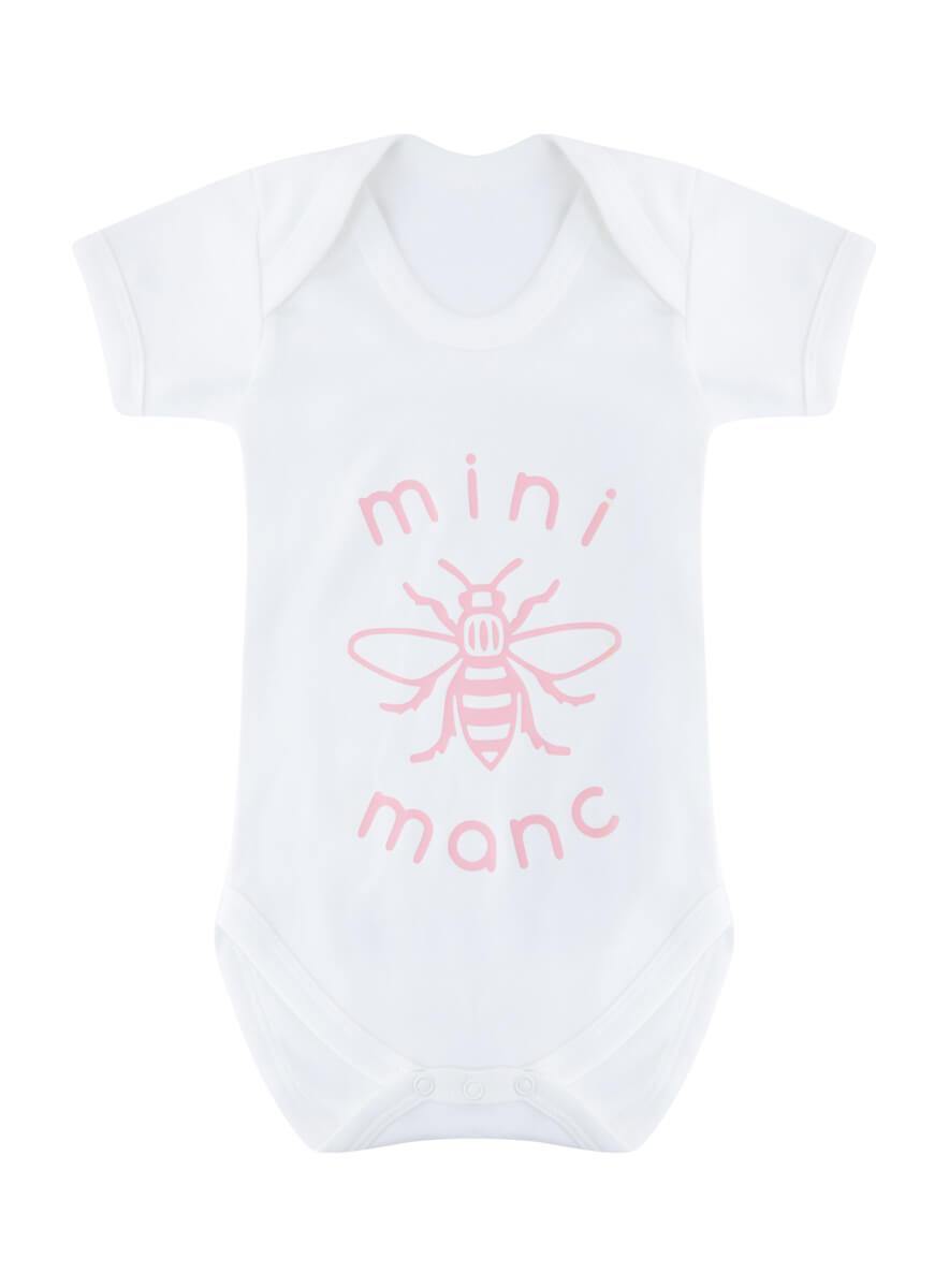 Pink Mini-Manc Baby Grow - The Manchester Shop