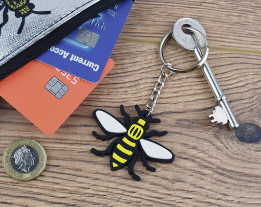 Rubber Manchester Bee Keyring - The Manchester Shop