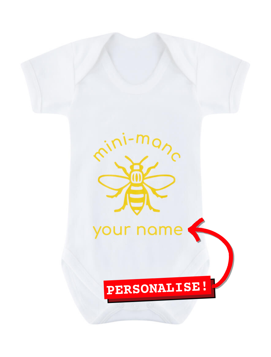 Yellow Mini-Manc Baby Grow • The Manchester Shop