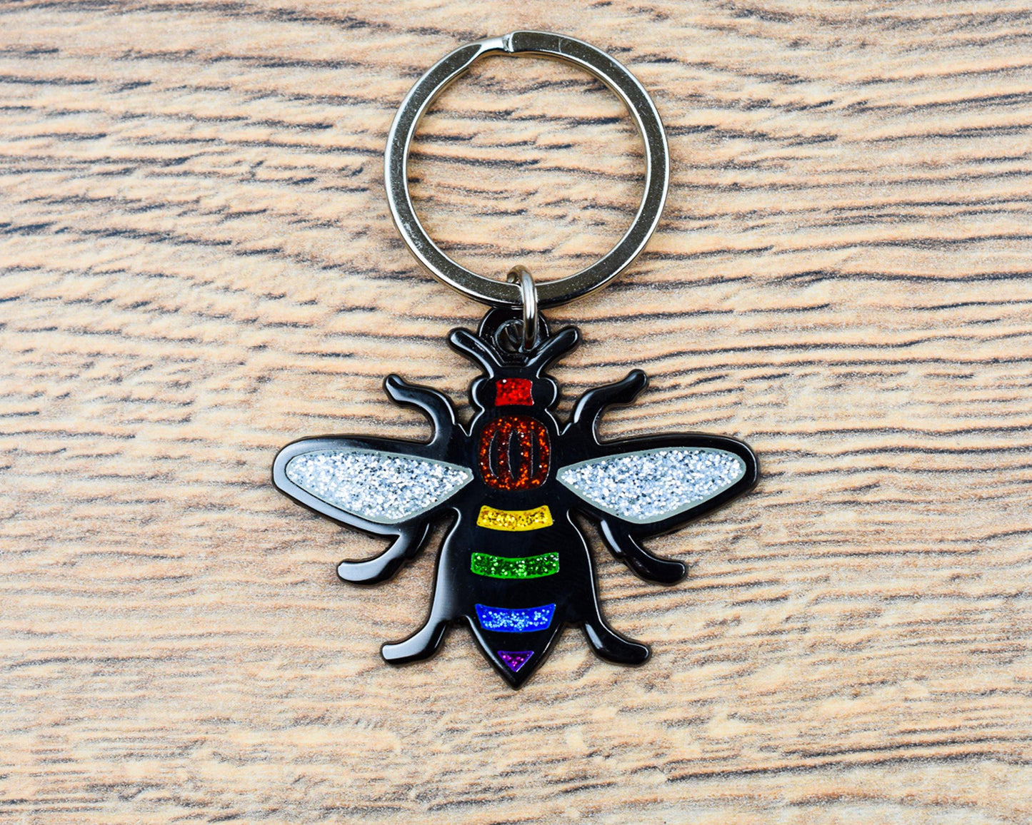 Rainbow Bee Keyring - The Manchester Shop