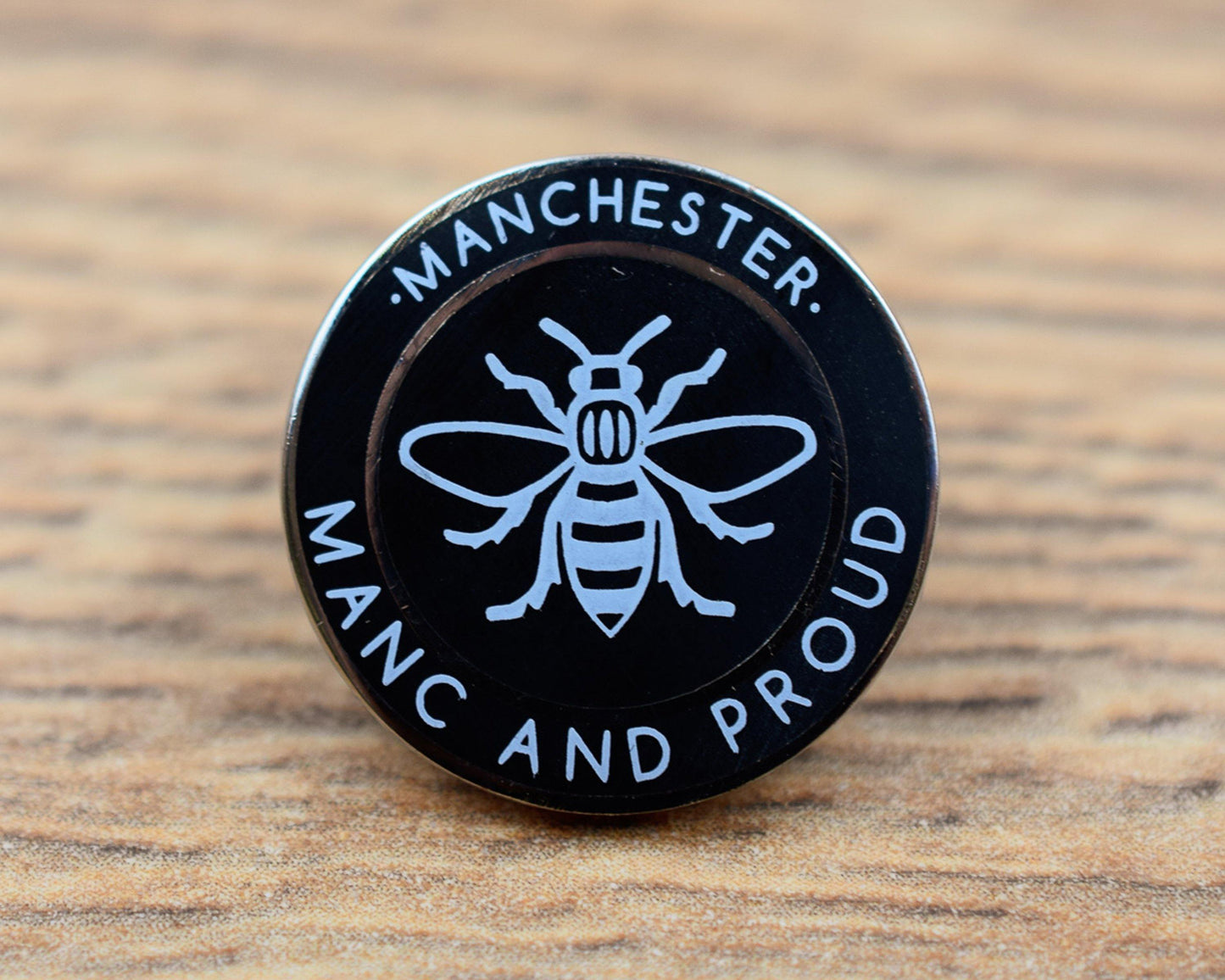 Manc & Proud Black Pin • The Manchester Shop