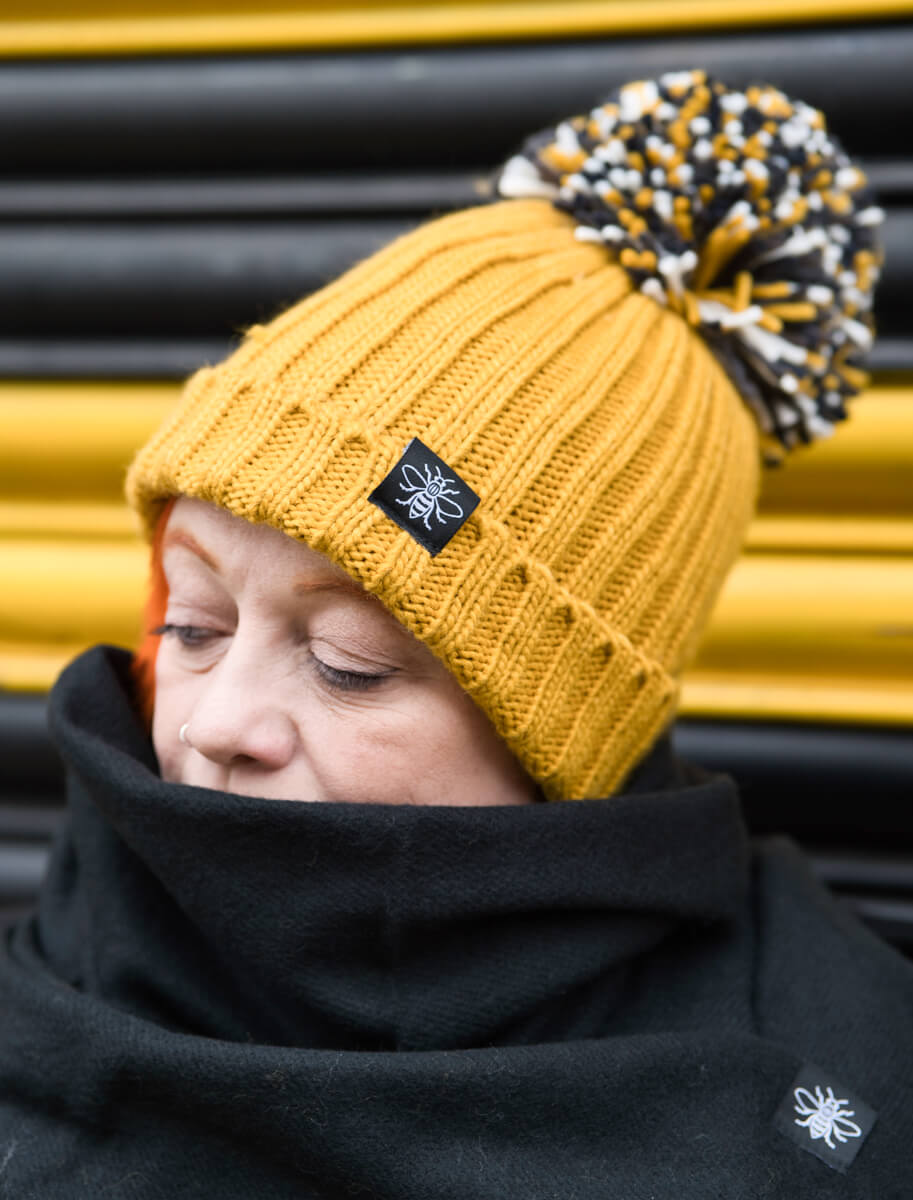 Black Scarf with Manchester Bee Tag