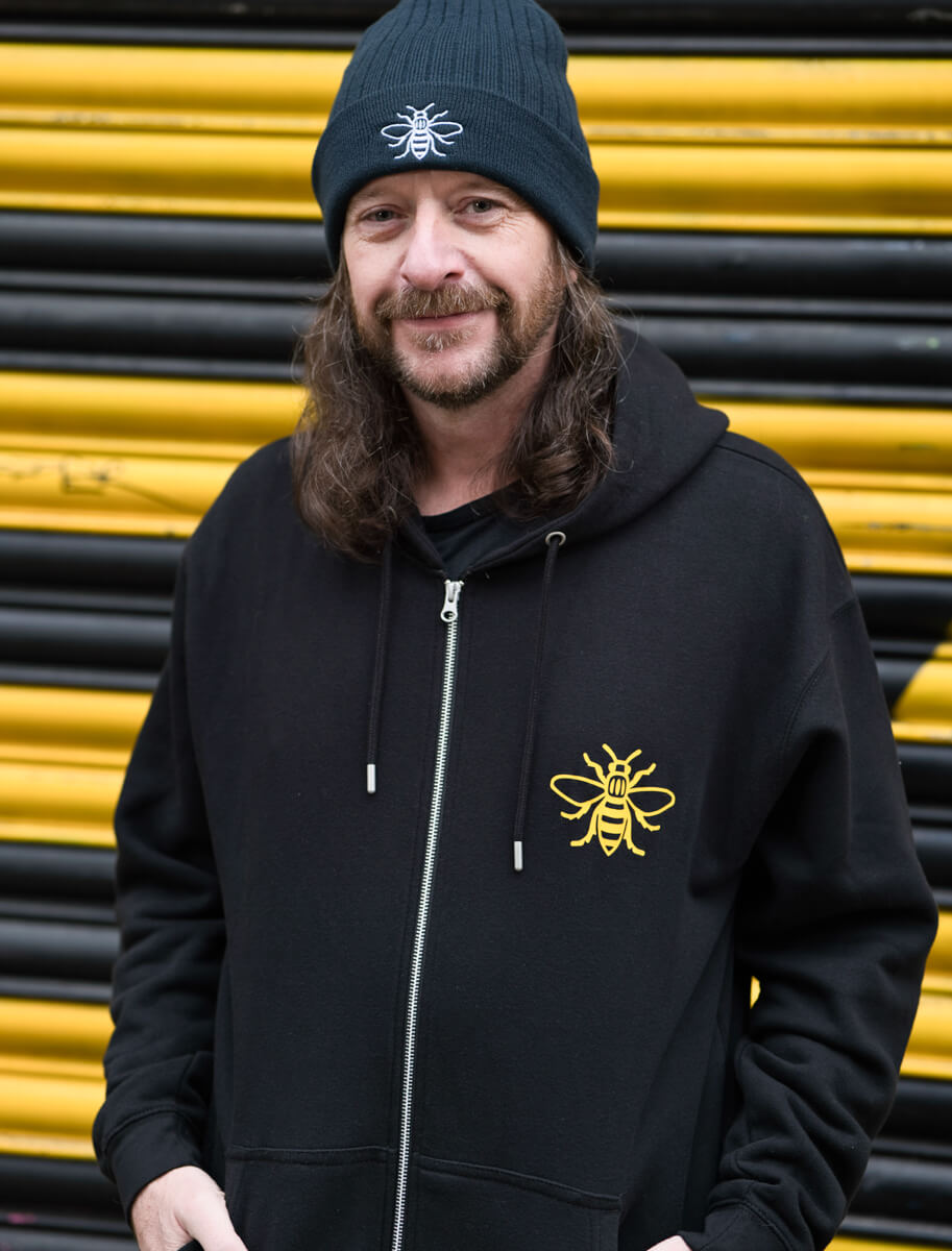 Navy Thinsulate Beanie with Embroidered Bee