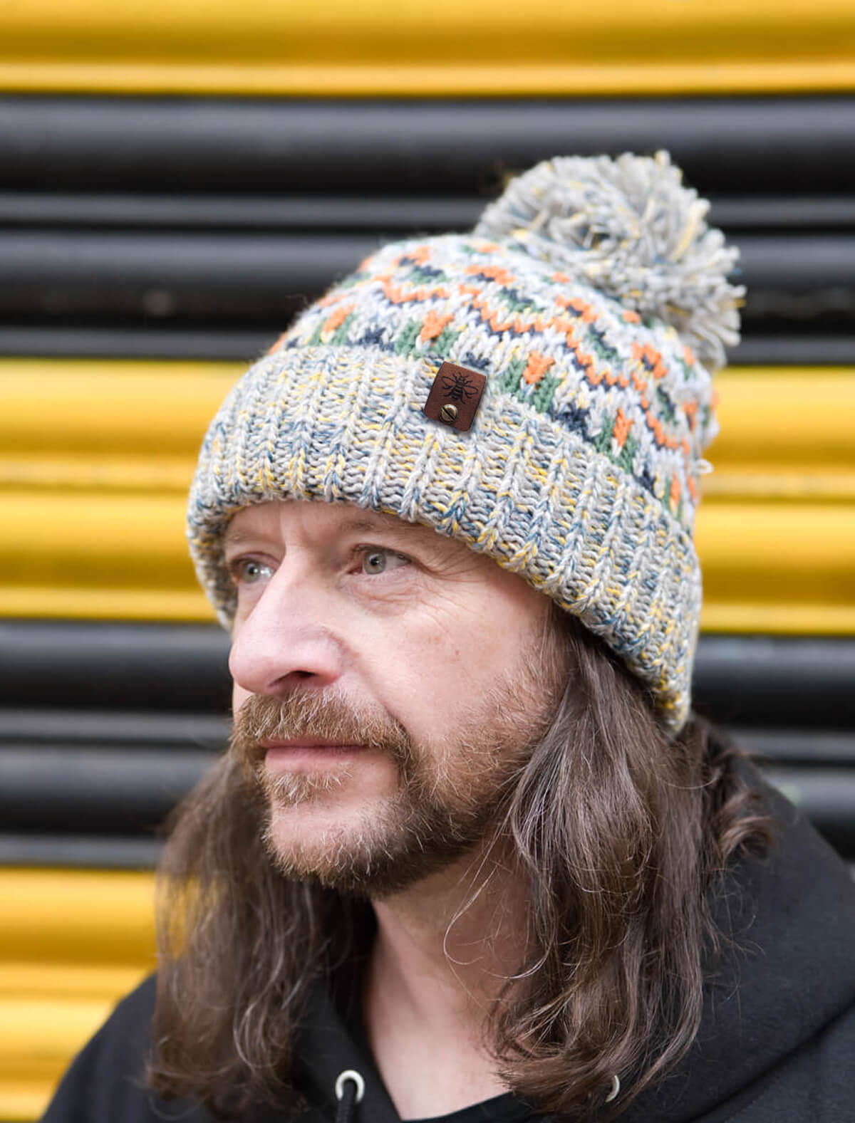 Blizzard Chunky Knit Bee Beanie with Bobble • The Manchester Shop