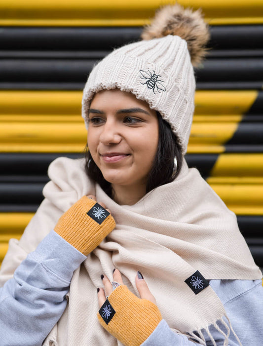 *Fur PomPom Oatmeal (Staff) • The Manchester Shop