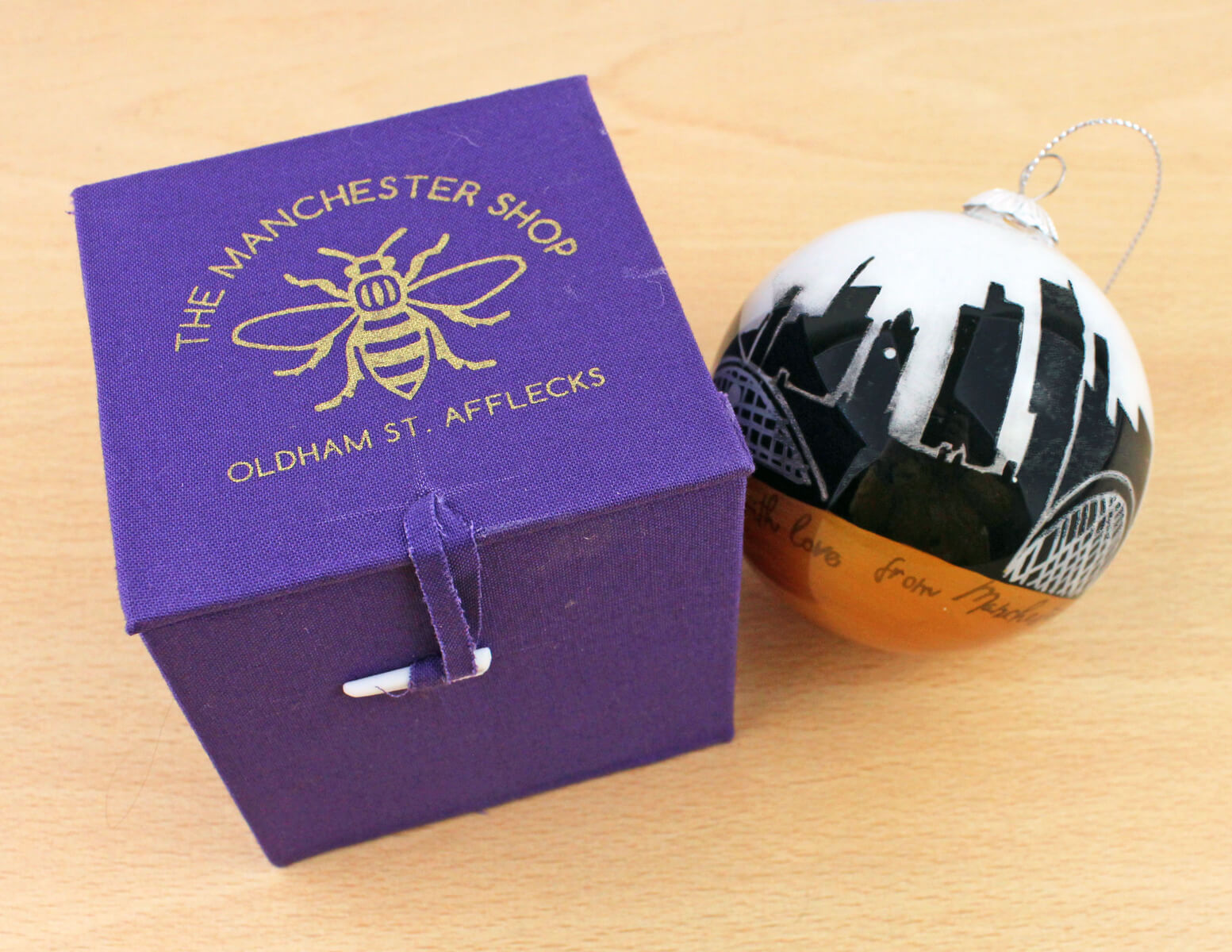 With Love from Manchester Hand-Painted Bauble | The Manchester Shop