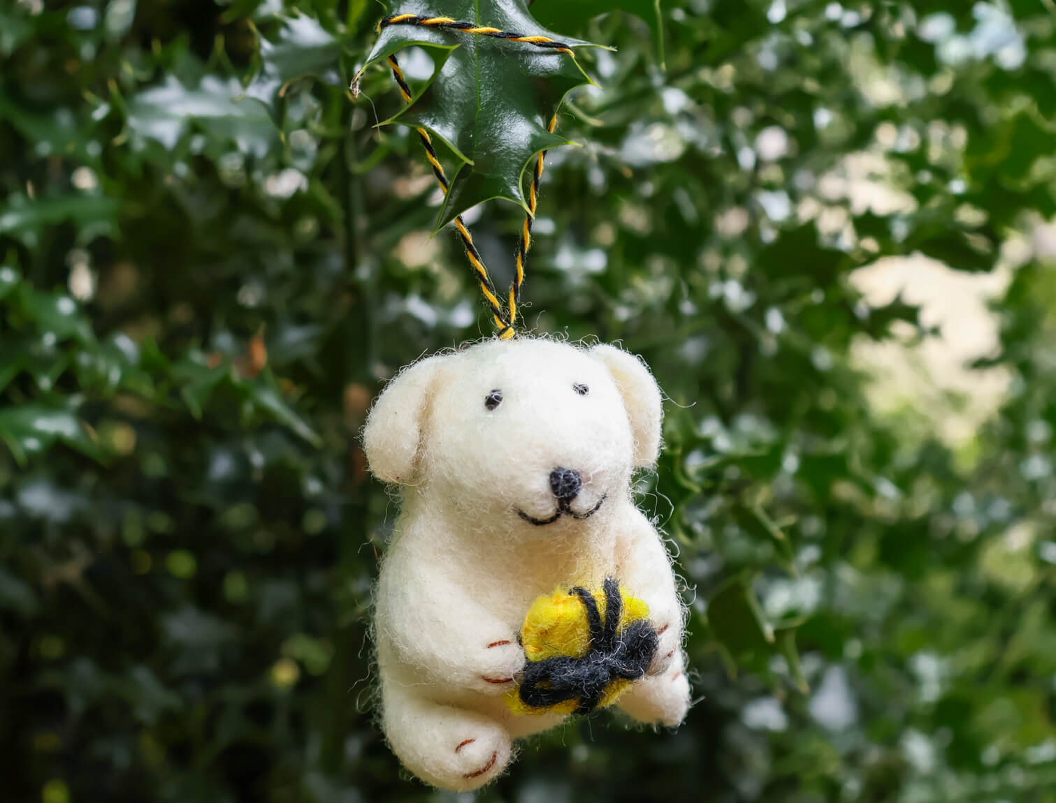 Bear with Gift Decoration • The Manchester Shop