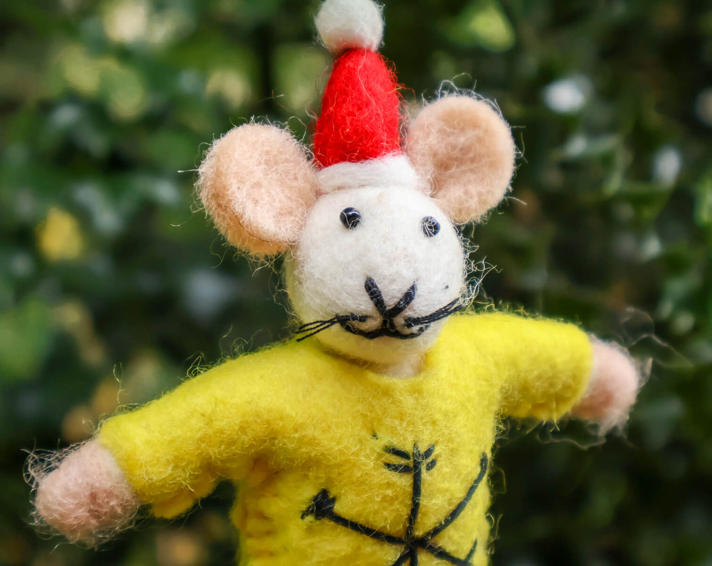 Mouse with Jumper & Christmas Hat Decoration