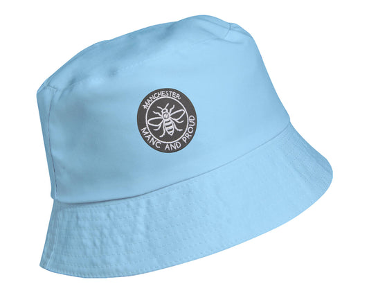 Manc & Proud Patch Blue Bucket Hat • The Manchester Shop