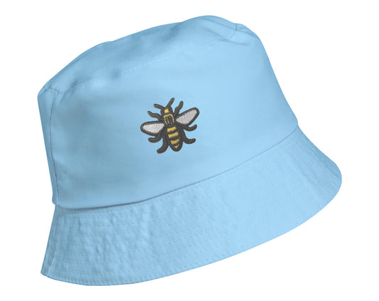 Bee Patch Blue Bucket Hat • The Manchester Shop
