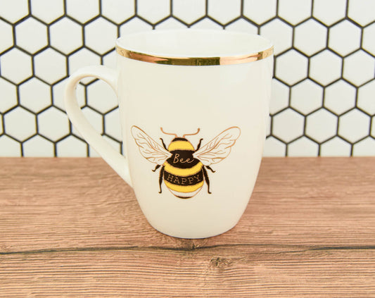 Bee Happy Porcelain Mug