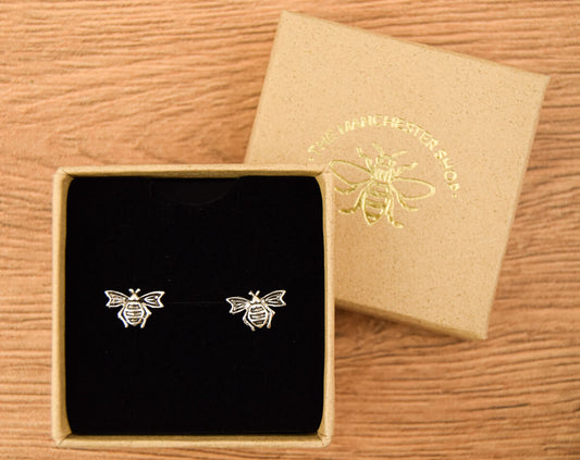 Bee Triangle Wings Sterling Silver Studs | The Manchester Shop