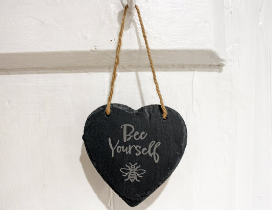 Bee Yourself Slate Heart Decoration | The Manchester Shop