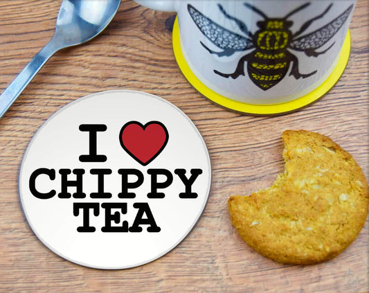 I Heart Chippy Tea Coaster • The Manchester Shop