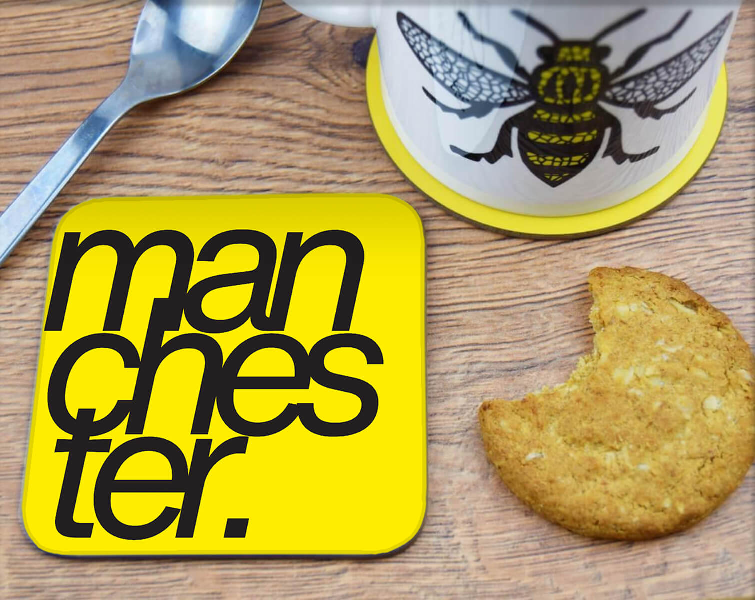 Yellow Manchester Coaster • The Manchester Shop