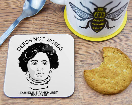 Deeds Not Words Emmeline Pankhurst Coaster (Staff) - The Manchester Shop