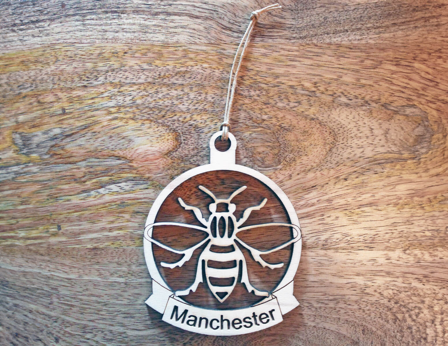 Engraved Manchester Wooden Decoration | The Manchester Shop