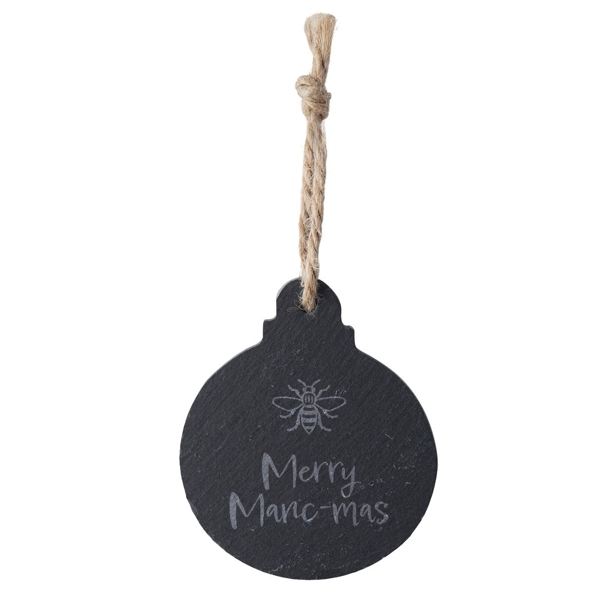 Merry Manc-mas Slate Bauble