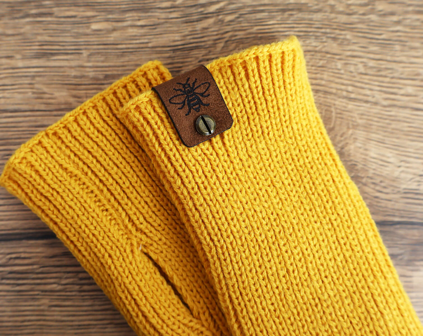 Fingerless Mustard Gloves • The Manchester Shop