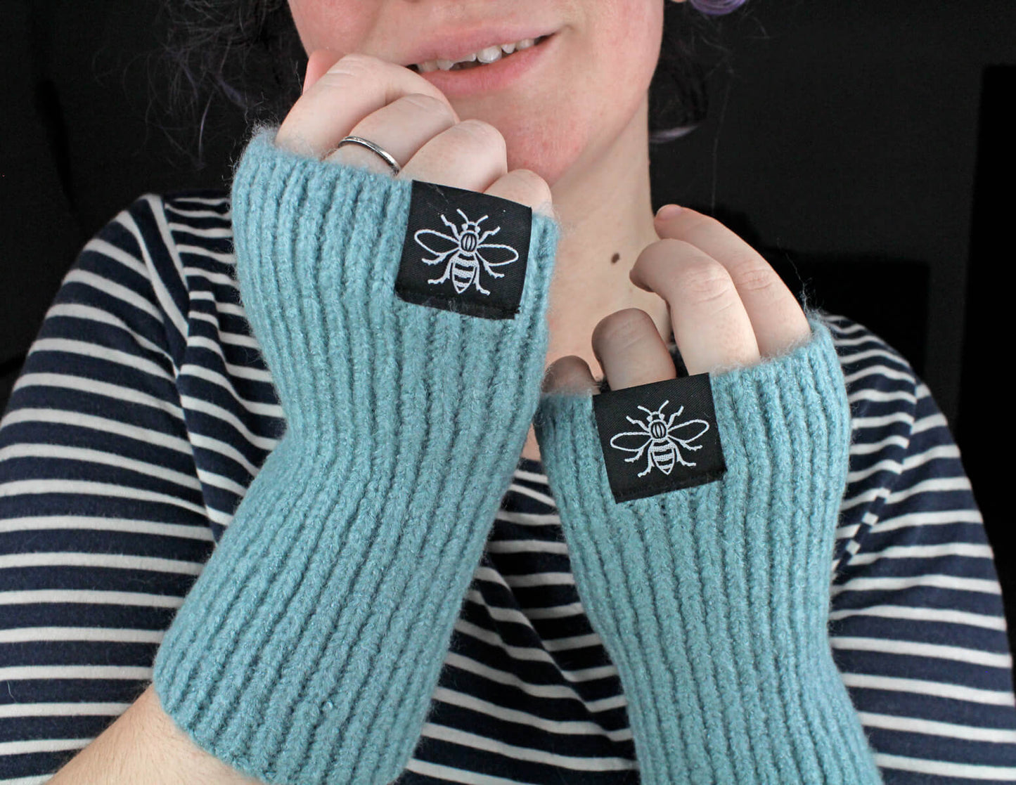 Fingerless Blue Gloves | The Manchester Shop