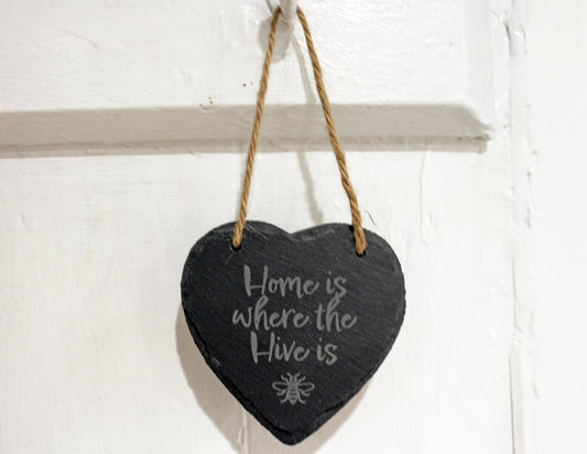 Home is Where the Heart is Slate Heart Decoration | The Manchester Shop